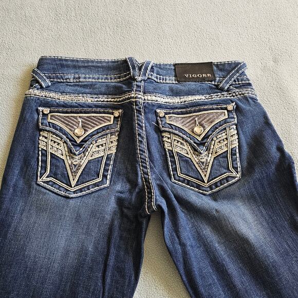 Vigoss Slim Boot Jeans Womens 31Wx31.5L Medium Wash Stretch Waist New York Fit - Picture 5 of 12